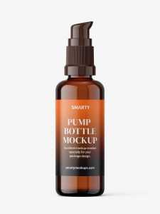 Airless pump bottle mockup / amber