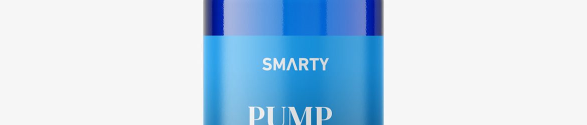 Airless pump bottle mockup / blue
