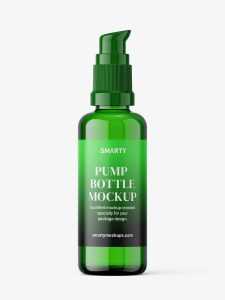 Airless pump bottle mockup / green