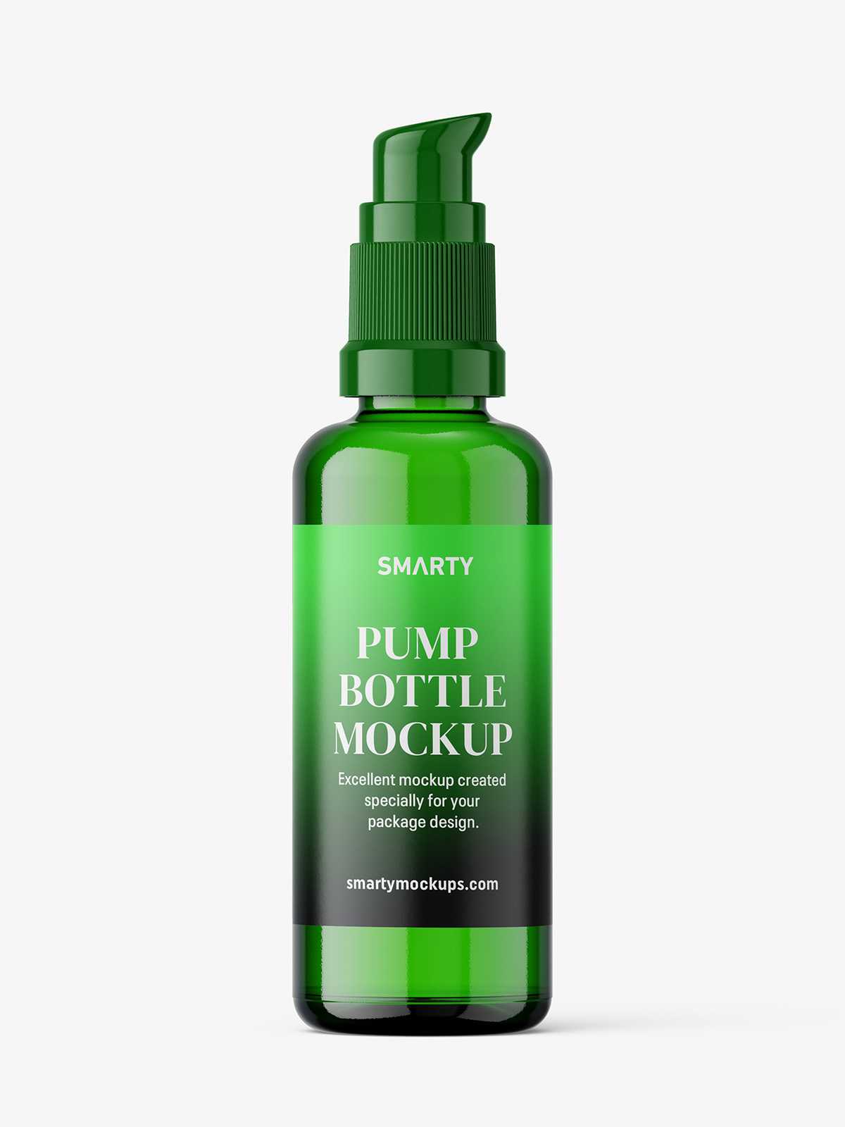 Airless pump bottle mockup / green