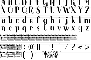 Mapa de caracteres da fonte Akserant Display Font