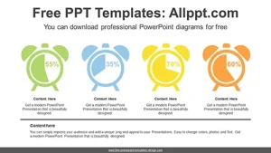 Alarm Clock Pie Chart PowerPoint Diagram