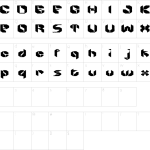 Mapa de caracteres da fonte Alboth Rough Font
