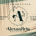 Alexandria Monogram Display Font - Fonte Grátis Alexandria Monogram Display Font