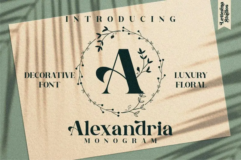 Alexandria Monogram Display Font