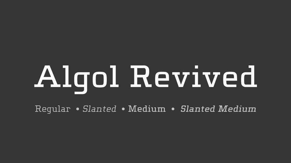 Algol Revived Font Family › Fontesk