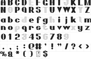 Mapa de caracteres da fonte All Diamond Plated Font