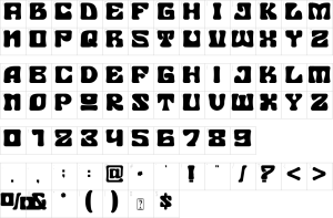 Mapa de caracteres da fonte Allrion Font