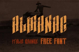 Almanac Italic Grunge Font