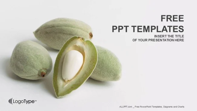 almonds closeup-Nature-PowerPoint Templates