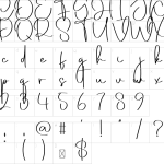 Mapa de caracteres da fonte Alphabet Font