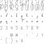 Mapa de caracteres da fonte Alphabet Font