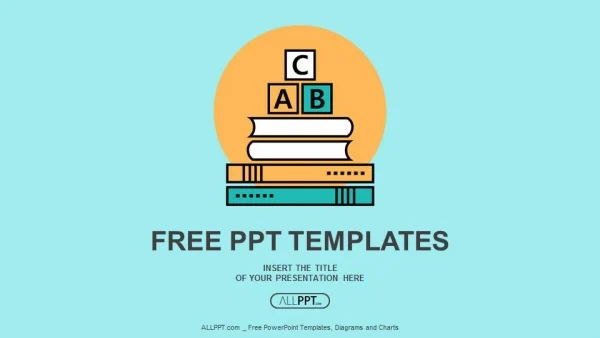 Alphabet letter ABC blocks on books PowerPoint Templates
