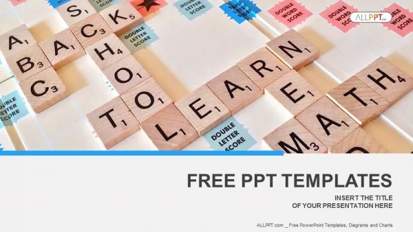 Alphabet letters on wooden scrabble pieces PowerPoint Templates