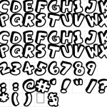 Mapa de caracteres da fonte Alphabet Souplings Font