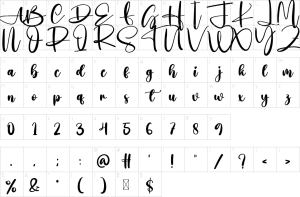 Mapa de caracteres da fonte Already Font