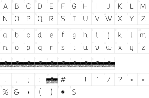 Mapa de caracteres da fonte Altair Font