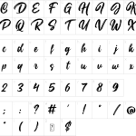Mapa de caracteres da fonte Alternitty Font