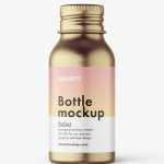 Aluminium screw lid bottle mockup
