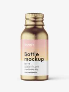 Aluminium screw lid bottle mockup