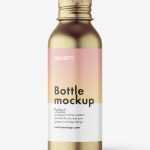 Aluminium screw lid bottle mockup