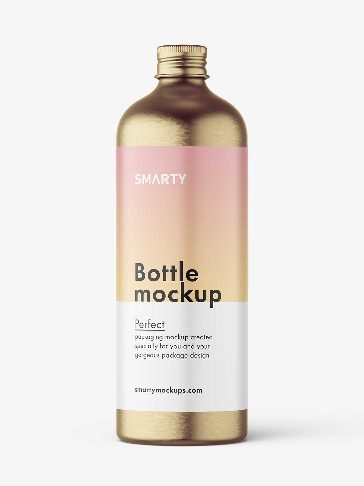 Aluminium screw lid bottle mockup