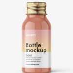 Aluminium screw lid bottle mockup / glossy
