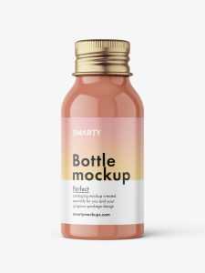 Aluminium screw lid bottle mockup / glossy
