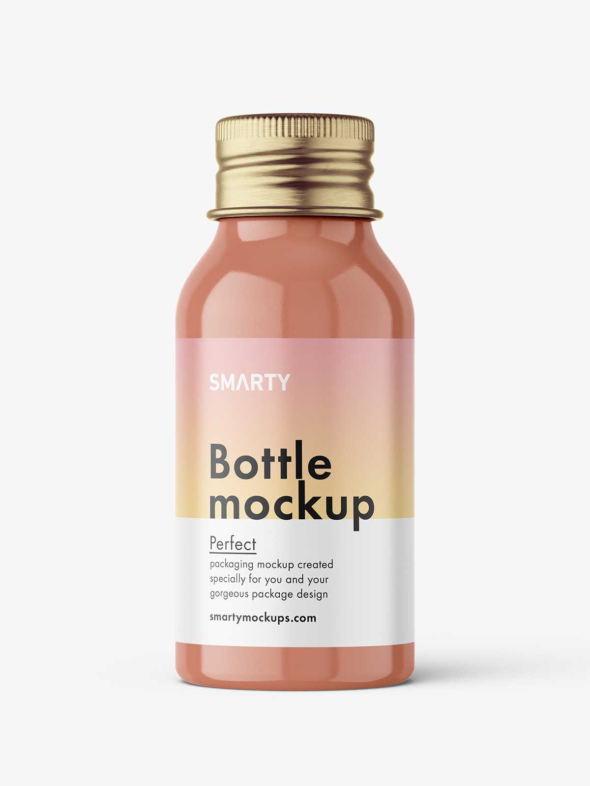 Aluminium screw lid bottle mockup / glossy