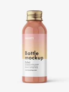 Aluminium screw lid bottle mockup / glossy