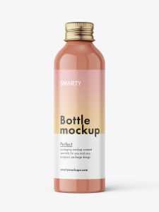 Aluminium screw lid bottle mockup / glossy