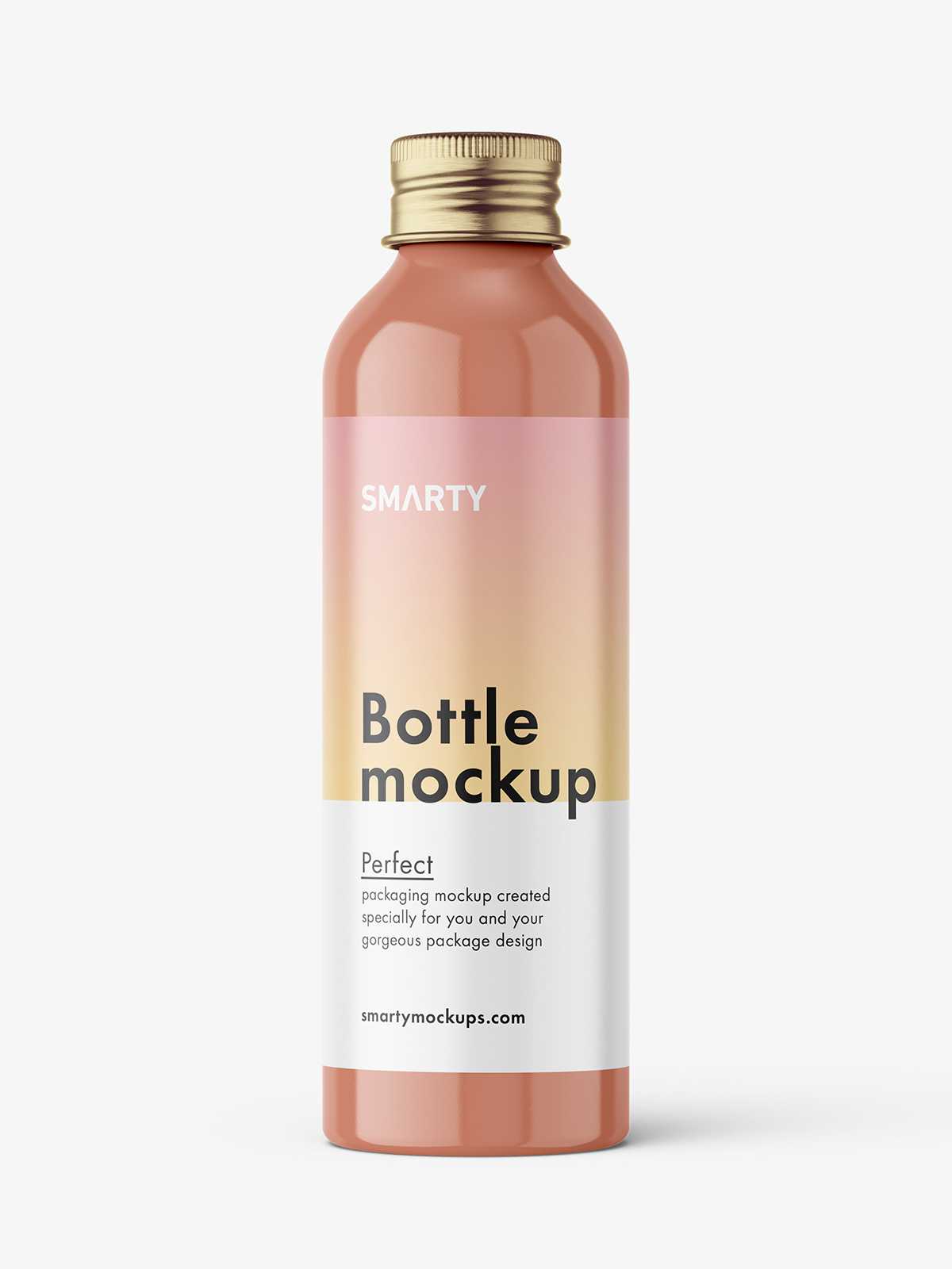 Aluminium screw lid bottle mockup / glossy