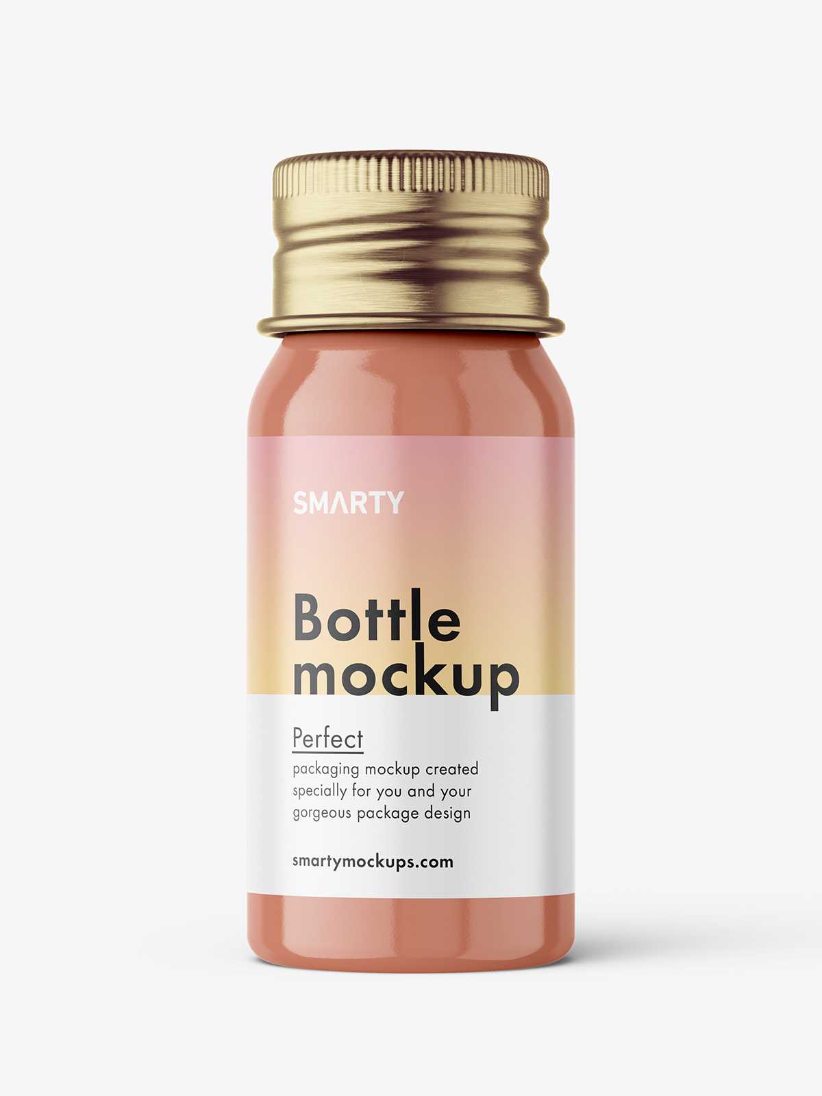 Aluminium screw lid bottle mockup / glossy