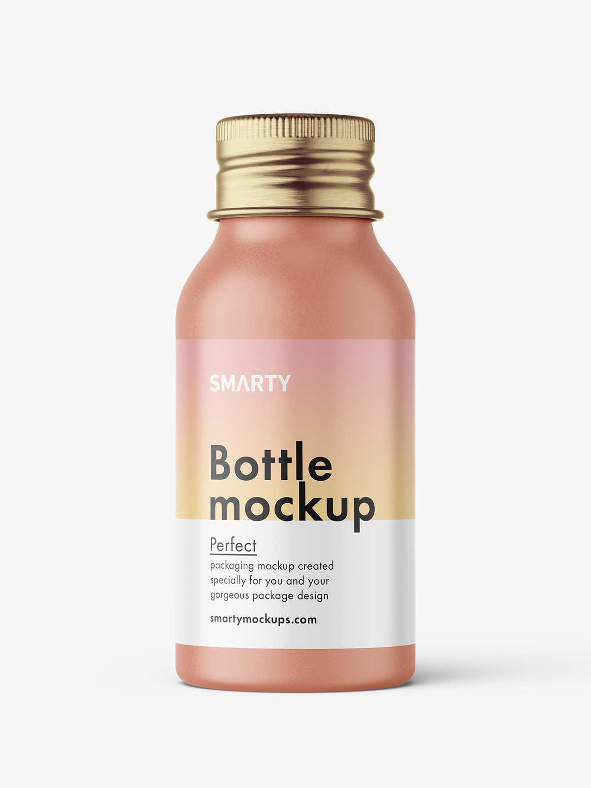 Aluminium screw lid bottle mockup / matt