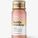 Aluminium screw lid bottle mockup / matt - Free PSD Download Aluminium screw lid bottle mockup / matt