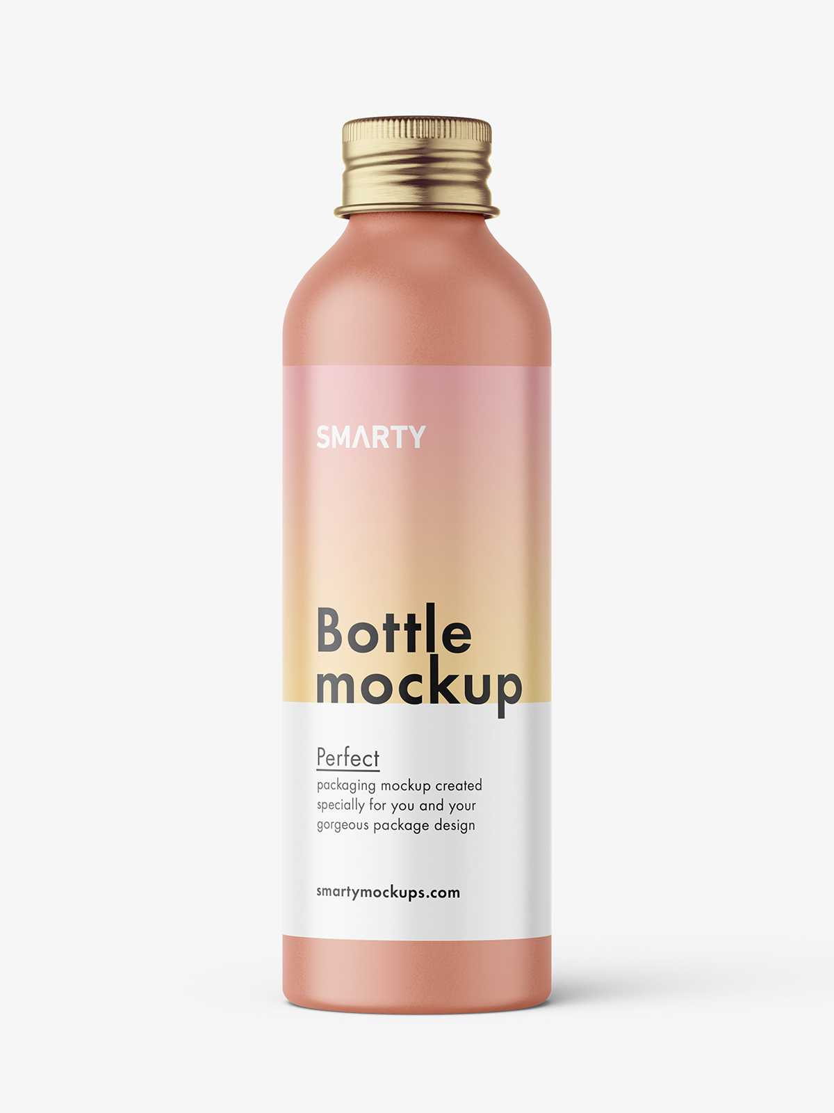 Aluminium screw lid bottle mockup / matt