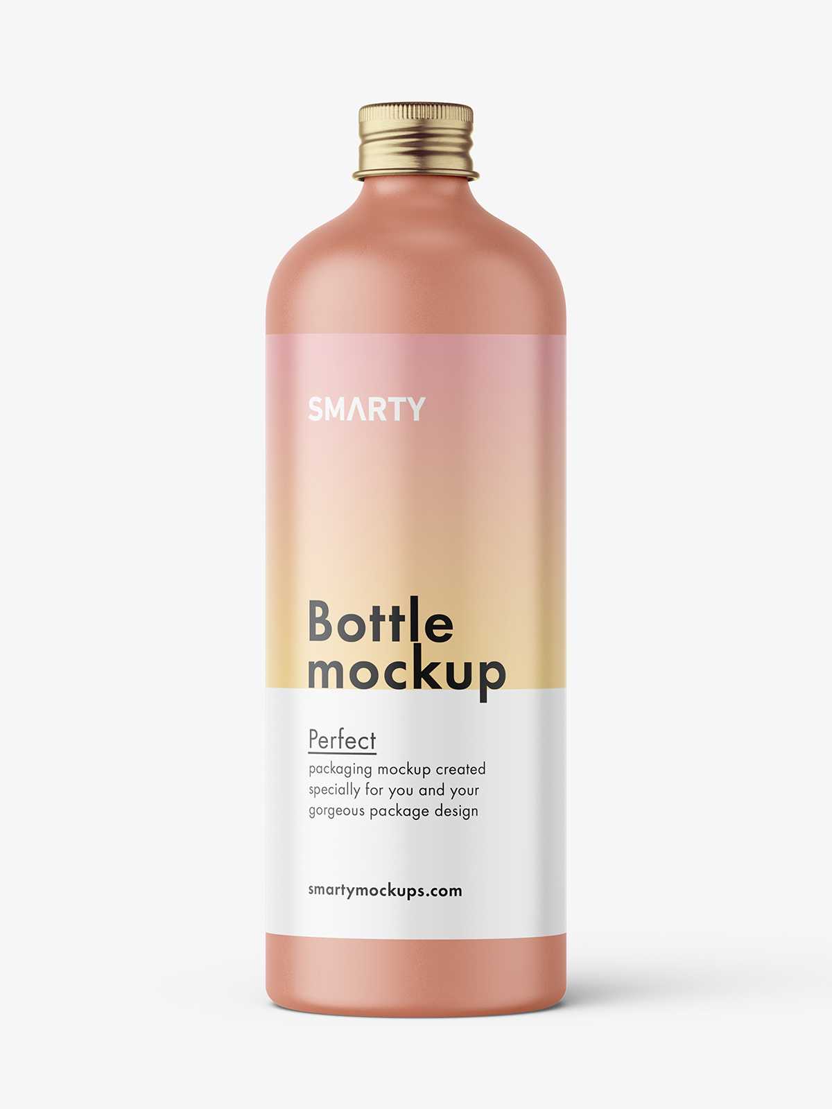 Aluminium screw lid bottle mockup / matt