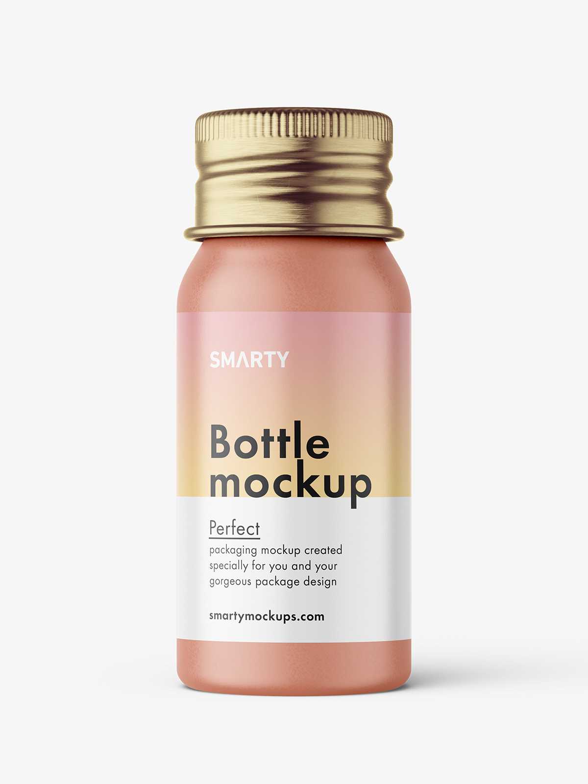 Aluminium screw lid bottle mockup / matt