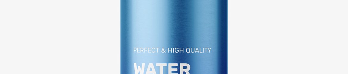Aluminum water bottle mockup / metallic