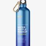 Aluminum water bottle mockup / metallic