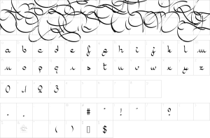 Mapa de caracteres da fonte Amal Font