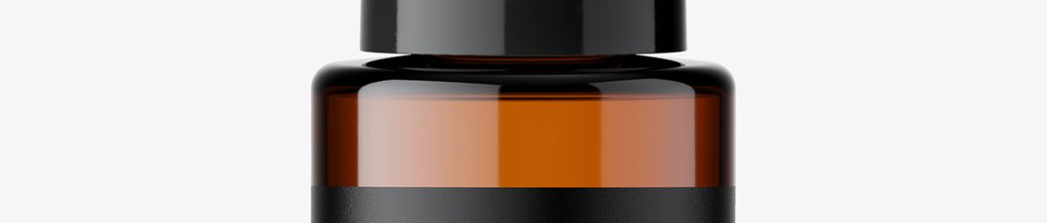 Amber airless bottle mockup