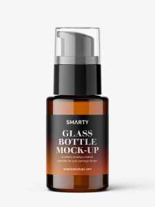 Amber airless bottle mockup