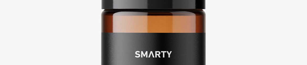 Amber airless bottle mockup