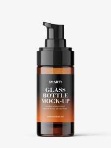 Amber airless bottle mockup