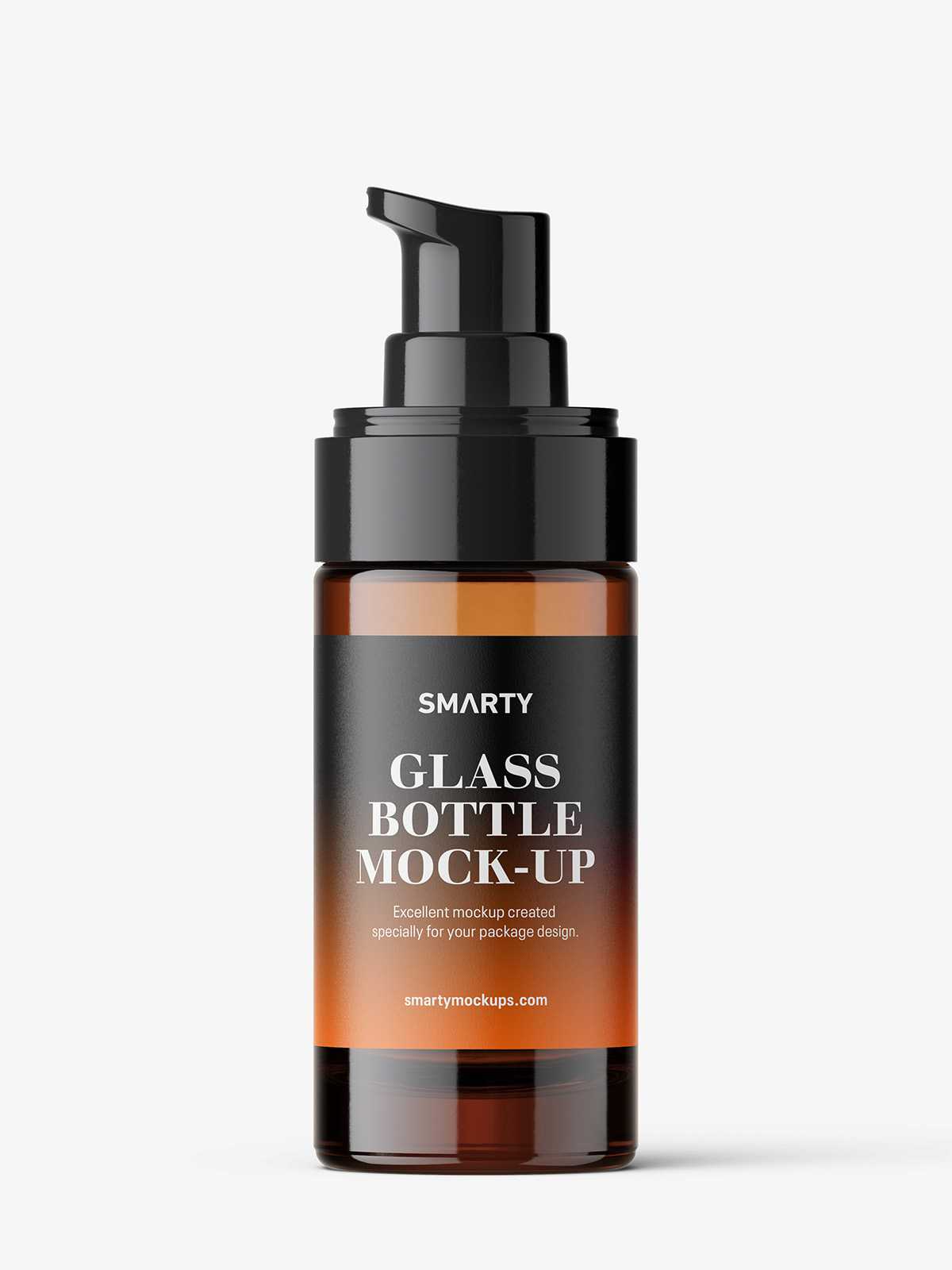 Amber airless bottle mockup