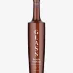 Amber alcohol bottle mockup