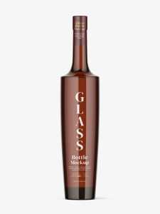 Amber alcohol bottle mockup