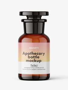 Amber apothecary bottle mockup / 100 ml