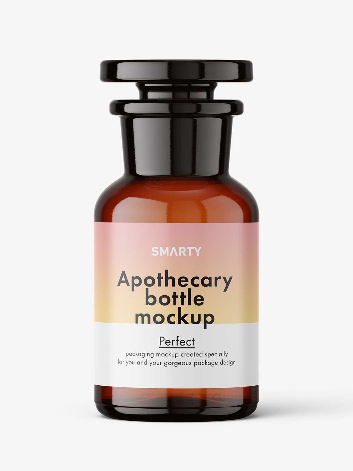 Amber apothecary bottle mockup / 100 ml